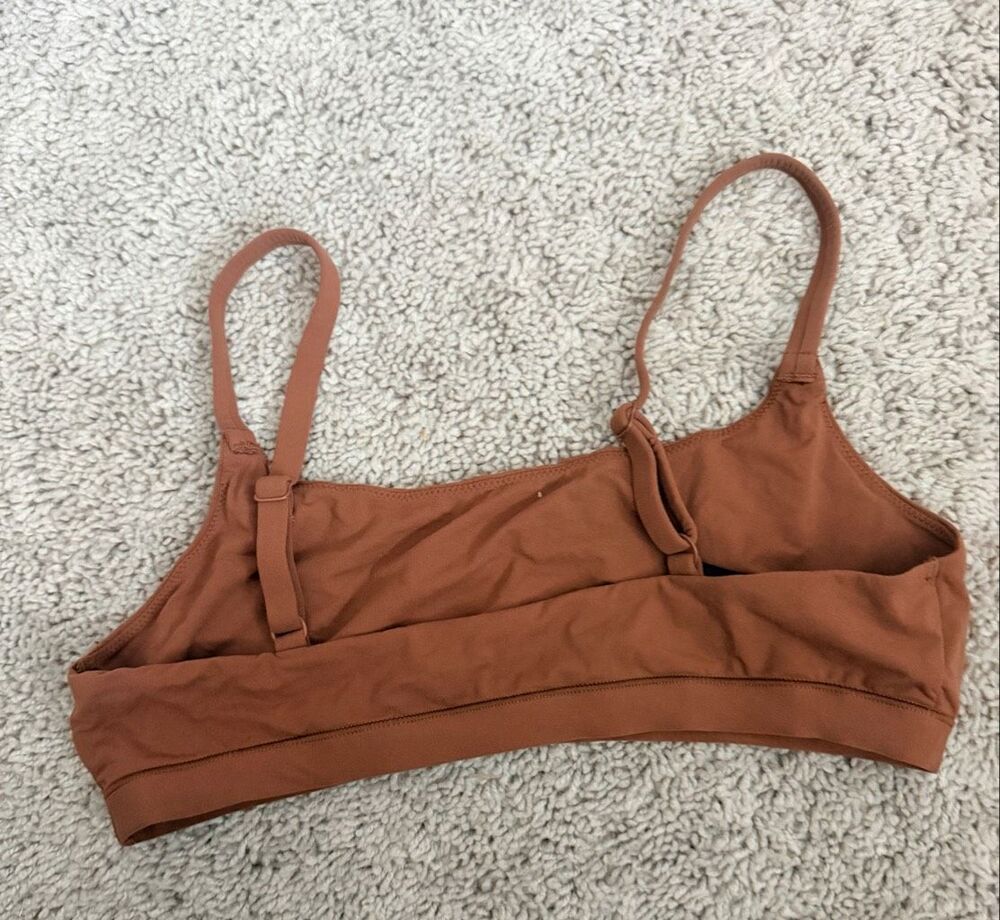 SKIMS Brown Adjustable Strap Scoop Bralette Bra Size Large L